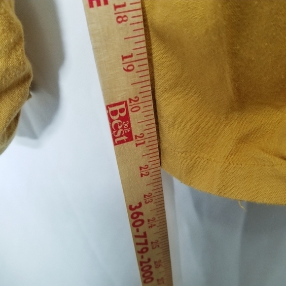 Jules and Leopold Yellow  Cropped Linen Blend Pull On Pants with Pockets sz L‎ - Picture 11 of 13